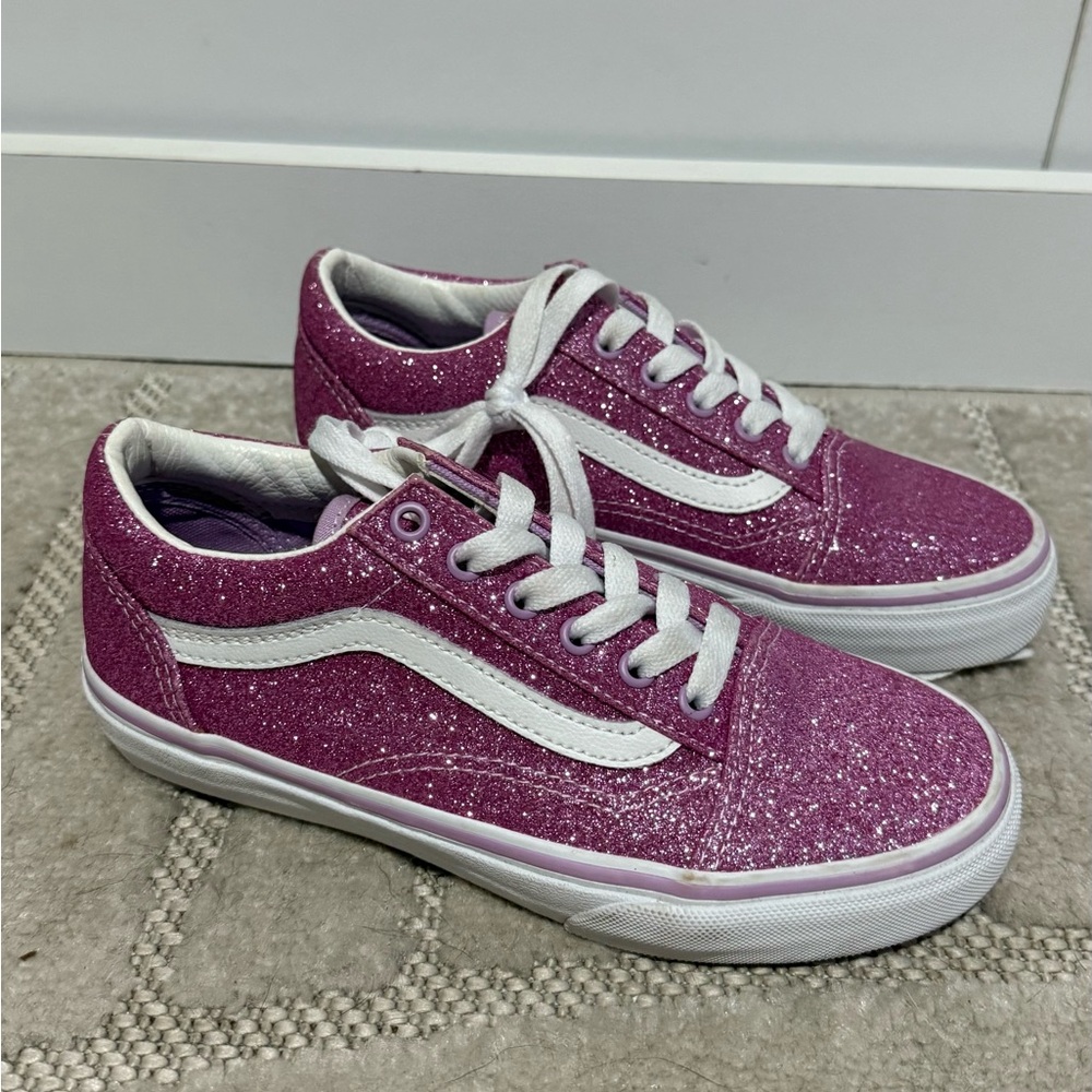 Vans Sparkly Pink and White Sneakers